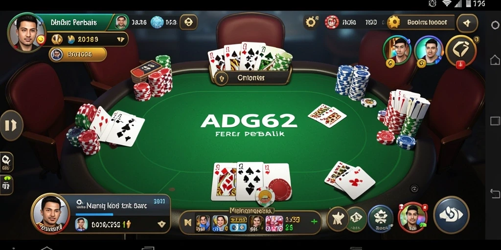 Tampilan gameplay seru dalam aplikasi Poker ADG62.