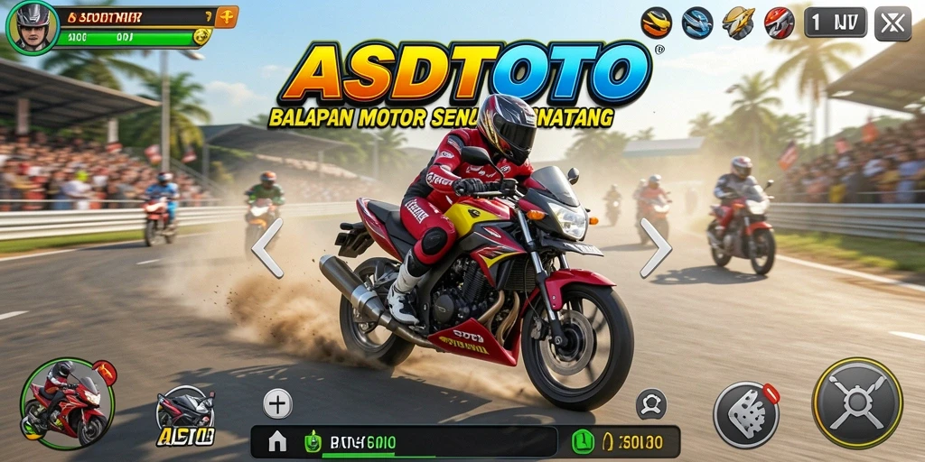 Gameplay balapan motor yang mendebarkan dan seru.