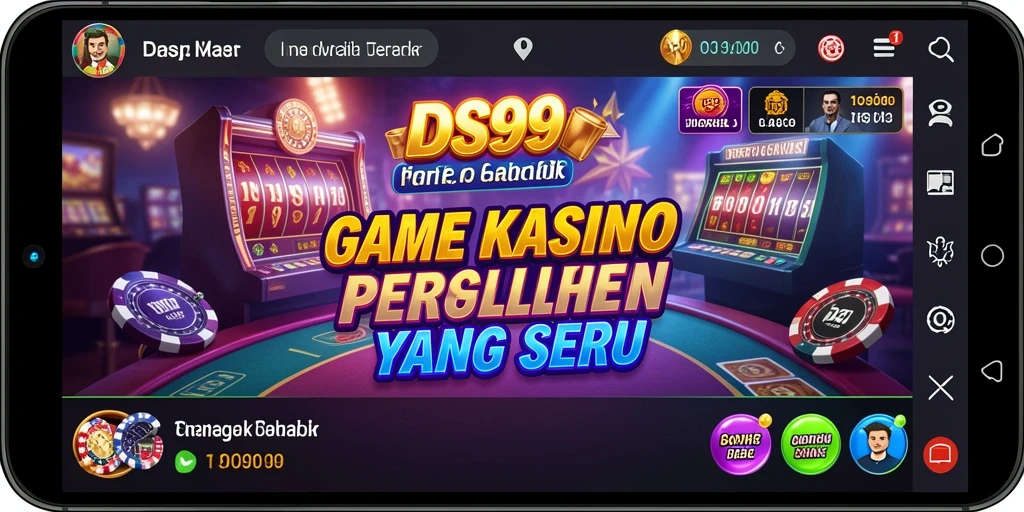 Screenshot gameplay DS99 menampilkan suasana kasino yang mendebarkan.