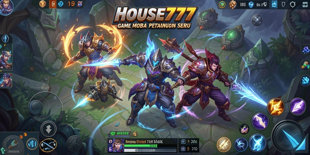 Gameplay seru dalam <strong>HOUSE777</strong> yang menampilkan aksi MOBA terbaik.