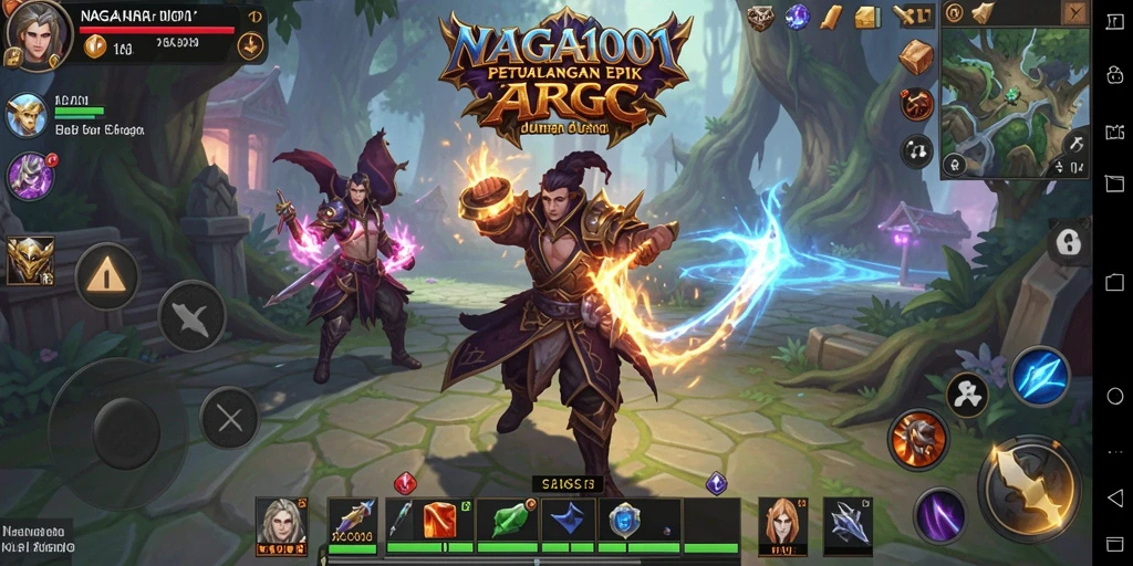 Tampilan gameplay NAGA1001, menggambarkan aksi pertarungan yang seru.