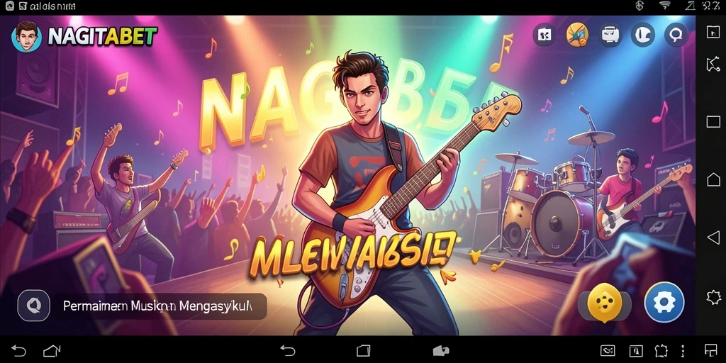 Screenshot gameplay NAGITABET dengan berbagai tantangan musik.