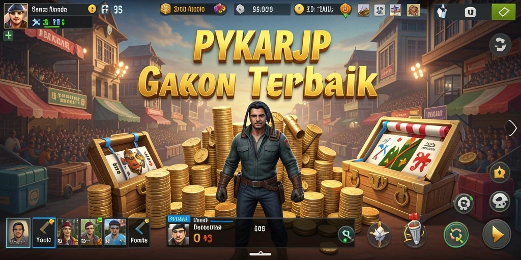 Tampilan gameplay menarik dari PAKARJP dengan elemen manajemen bisnis.