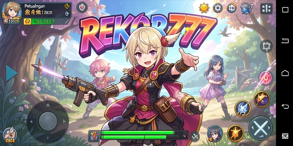 Tangkapan layar utama <strong>REKOR777</strong> menampilkan aksi pertarungan karakter anime.