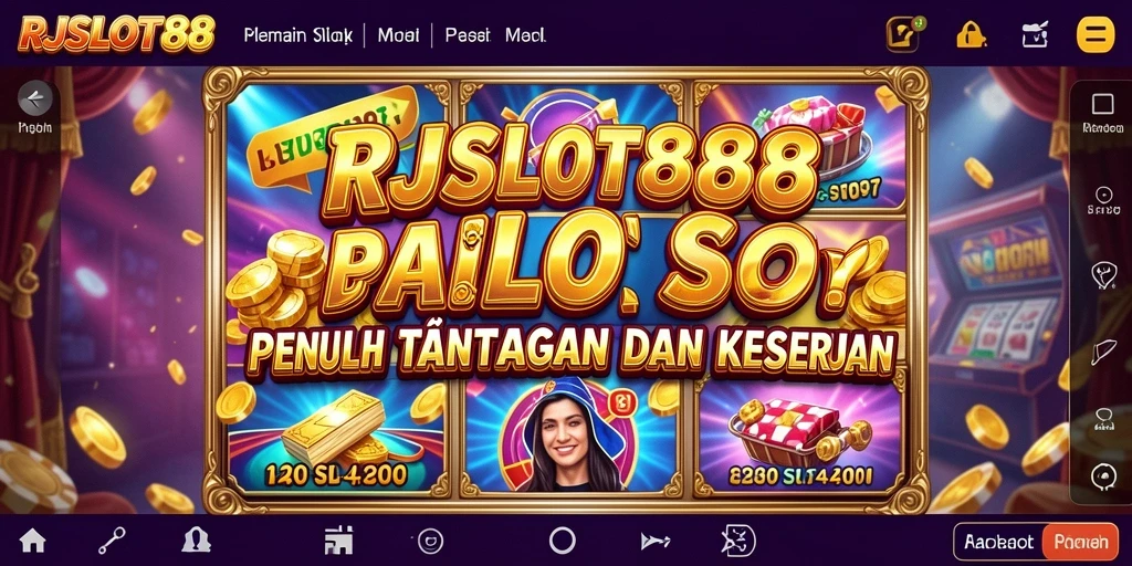 Screenshot RJSLOT88 menunjukkan gameplay slot yang menegangkan dan penuh warna.