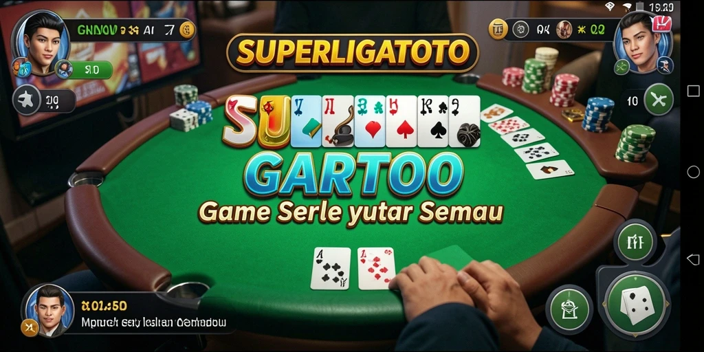 Tampilan gameplay SUPERLIGATOTO yang seru dan interaktif.