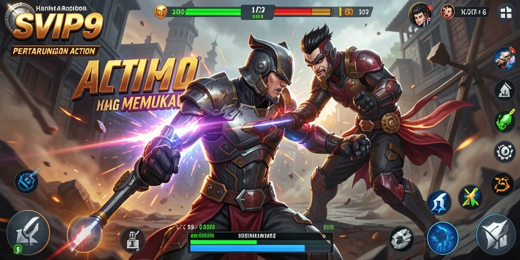 Tampilan seru gameplay dalam SVIP9 saat pertarungan berlangsung.